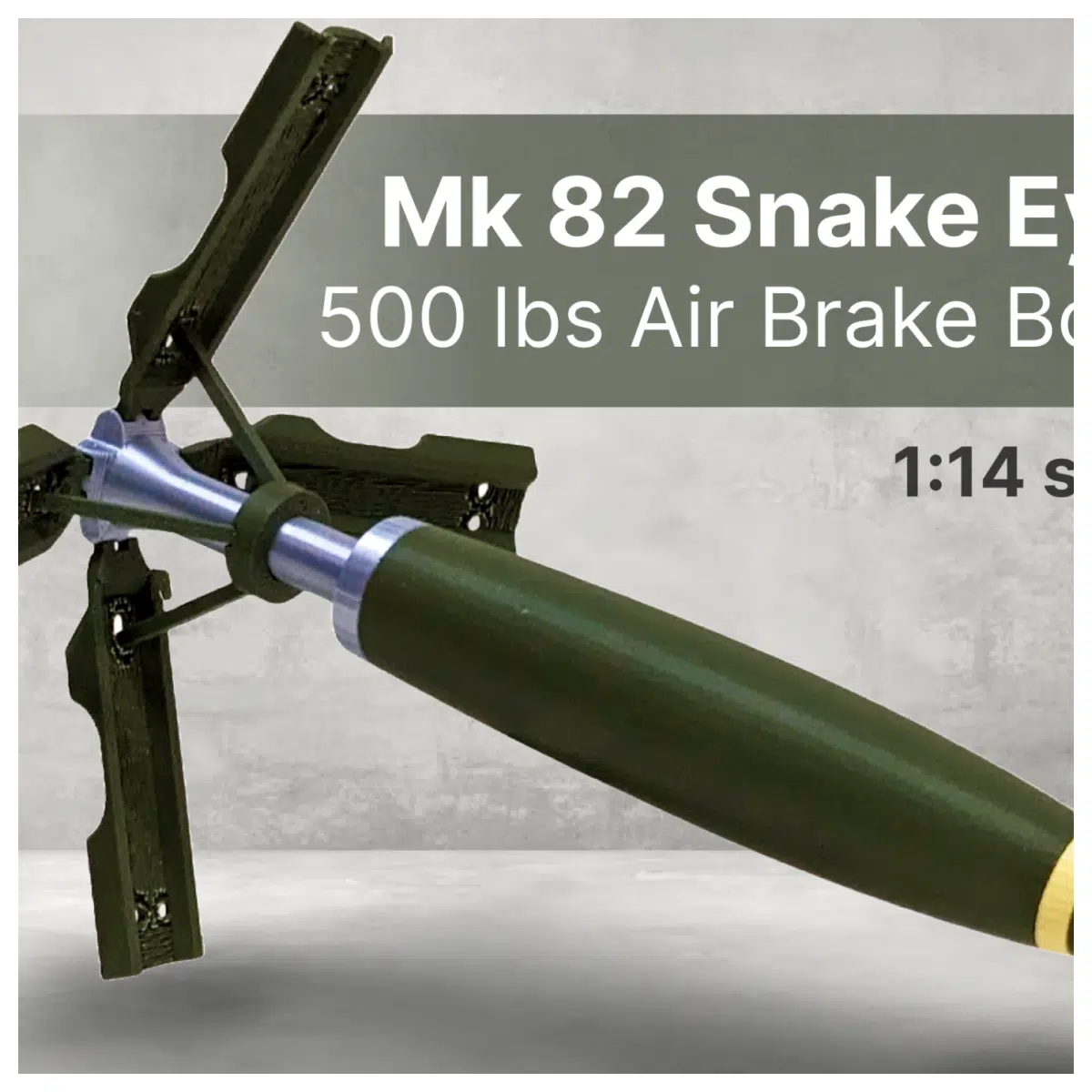 Mk82 500lb Pneumatic Delay Bomb Retard Mechanism Clip System Ordnance Parts Explosive Accessories Bomb Attachments