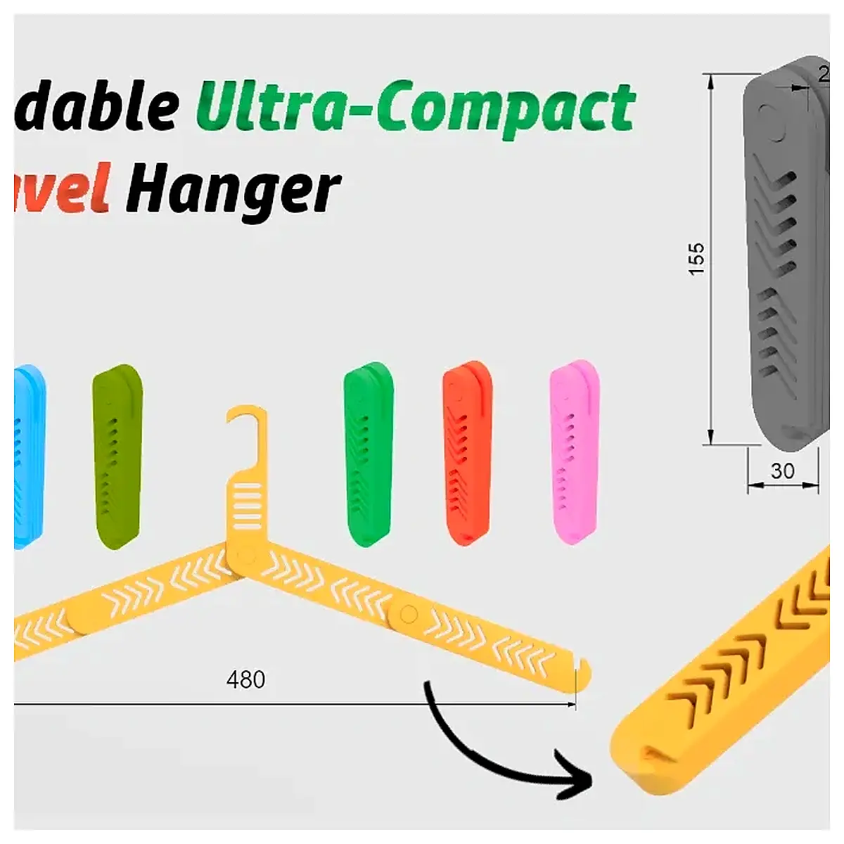 Collapsible Travel Hanger Compact Space Saving Fast Installation Print Templates