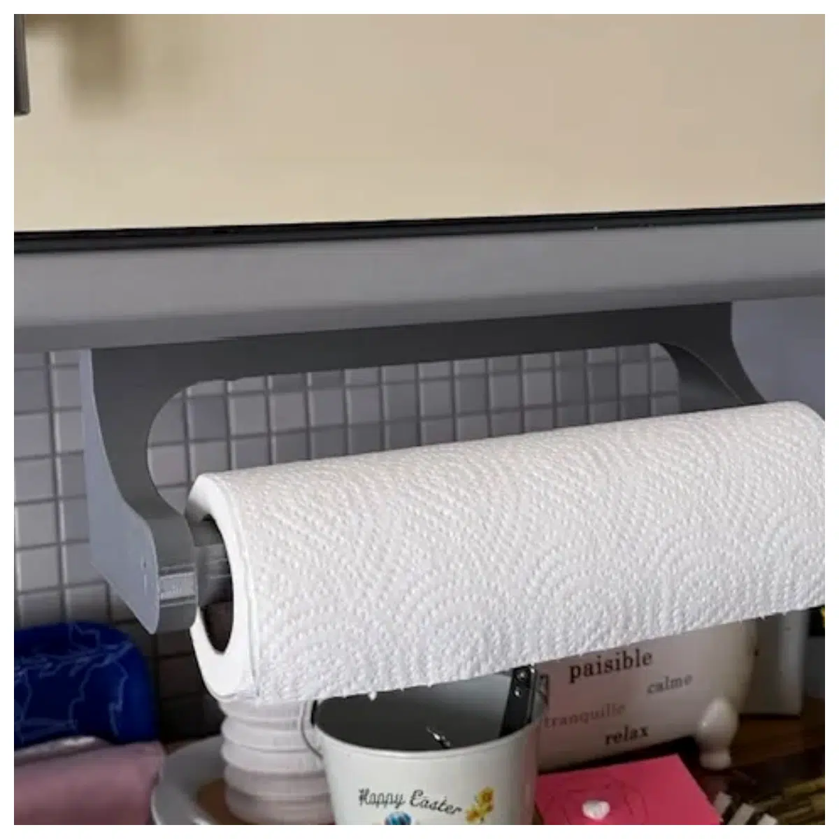 Paper Towel Holder Wall Mounted Kitchen Bathroom Support Stand Multi Functional Towel Rack Organizer