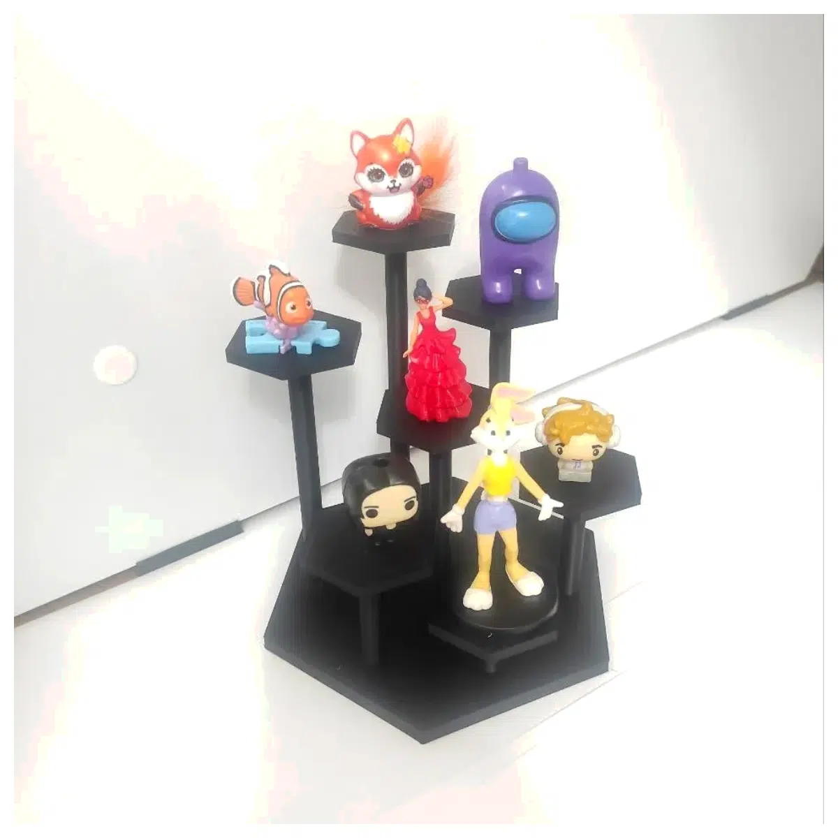 Multi Tier Hexagonal Display Stand Promotion Shelves Trade Show Booth Retail Store Display Visual Marketing Showcase Advertising Rack
