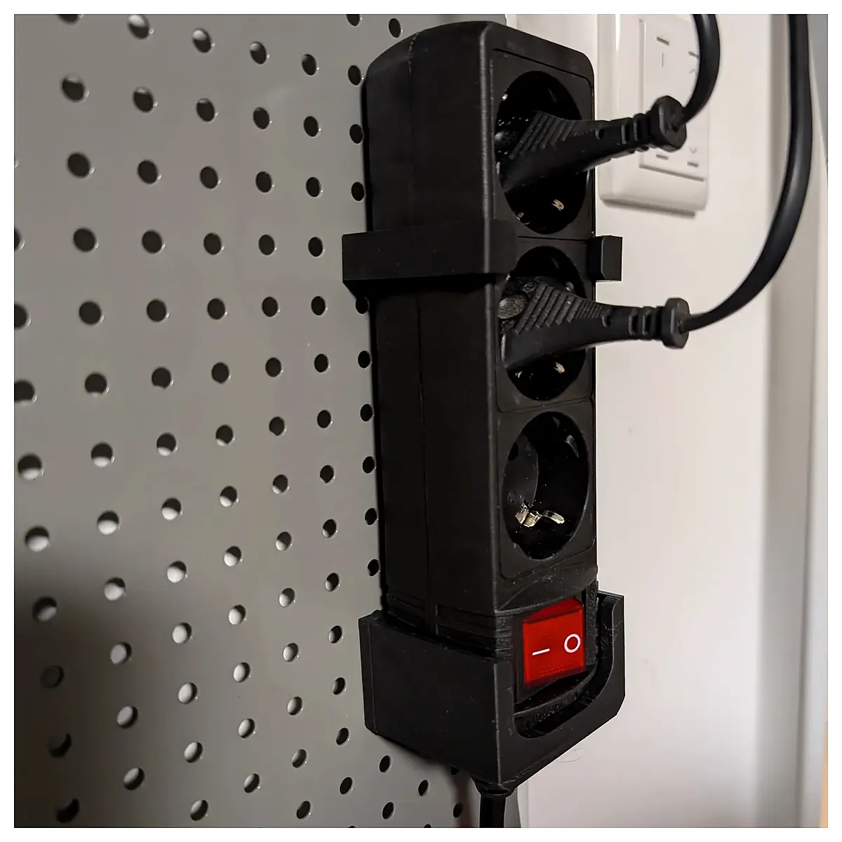 Power Outlet Holder Nail Board Support Wire Management Extension Cord Wall Mount Ideal for Home Office