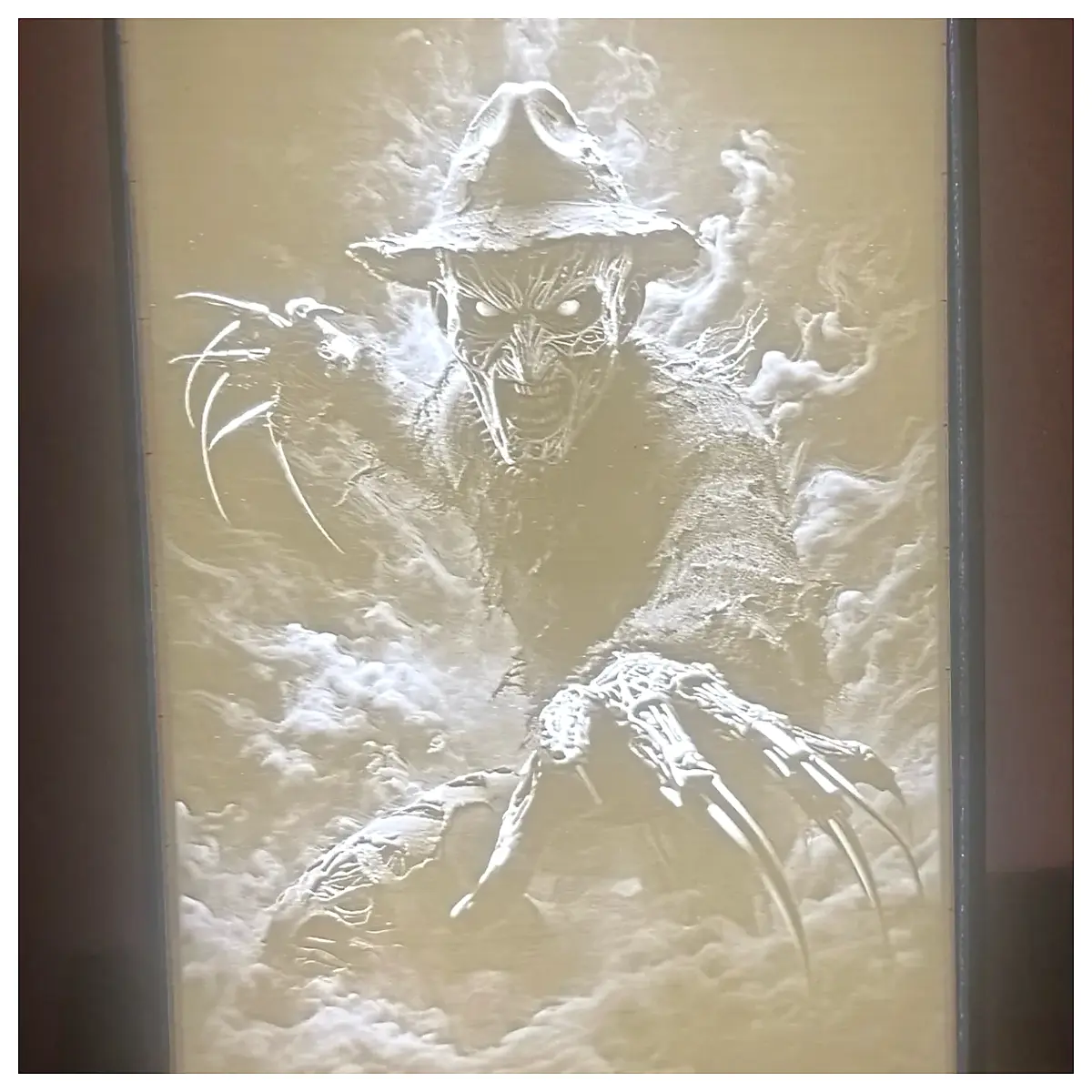 Freddy Krueger Shadow Box Sculpture Horror Decor Nightmare Lighting Ghost Figures Decorative Panels