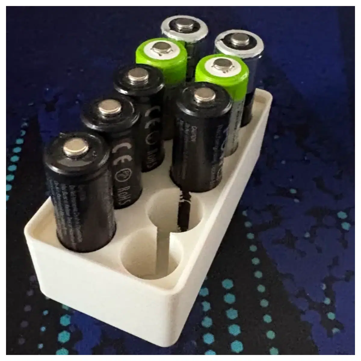 Gridfinity AA Battery Holder Phone Stand Desktop Organizer Mobile Card Holder Battery Clip Neat Stuff Accessories