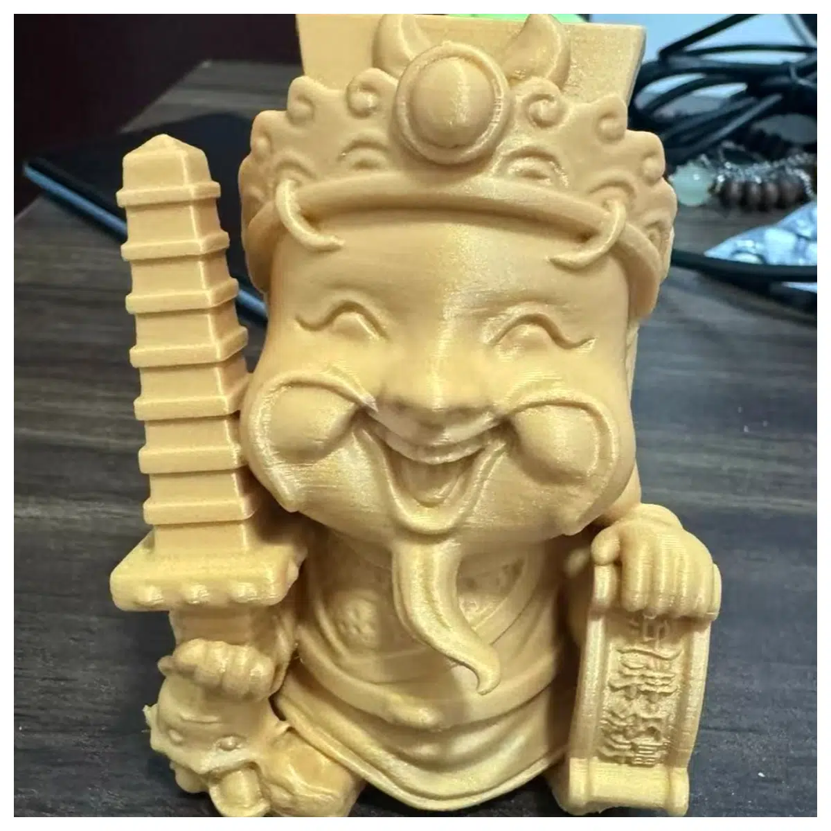 golden wealth god statue for home office feng shui prosperity luck charm business success money attracting decor