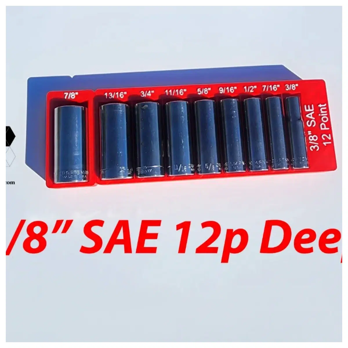 12 Point SAE Deep Socket Set 38 Inch Gridfinity Repair Maintenance Tool Parts Accessories
