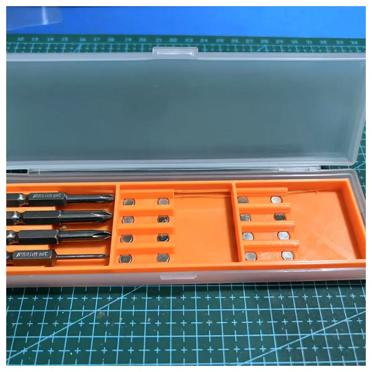 Screw Driver Bit Organizer 50mm Assembly Tool Storage Box 14635mmx50mm Fastening Hardware Organizer Accessories