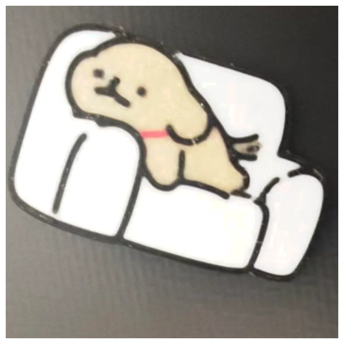 Yellow Puppy Magnet Cute Line Design Round Magnetic Decoration 201mm Cartoon Stickers Home Decor