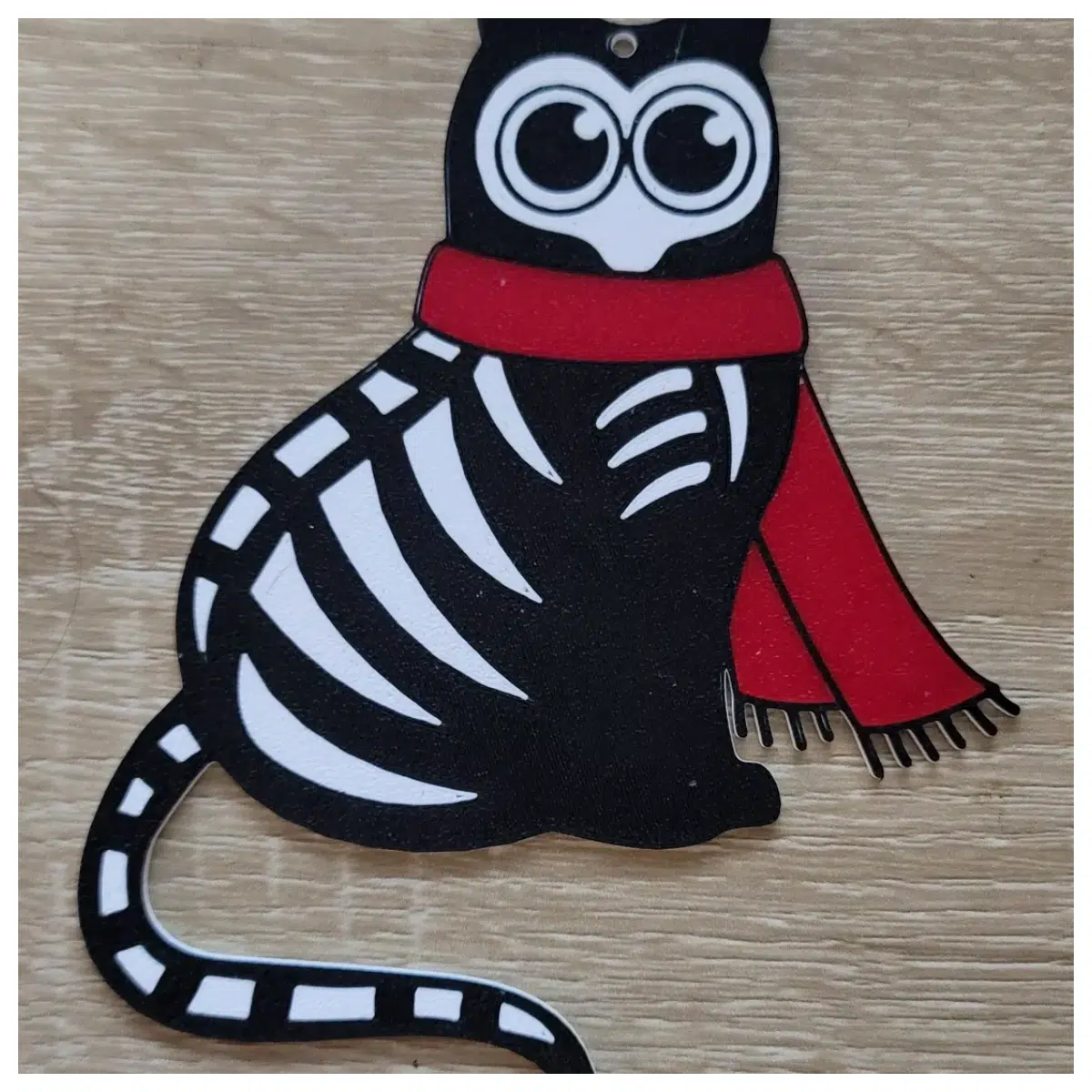 Skeleton Cat Christmas Ornament Festive Decoration Holiday Miniature Skeleton Cat Xmas Decor Christmas Gift Ornament