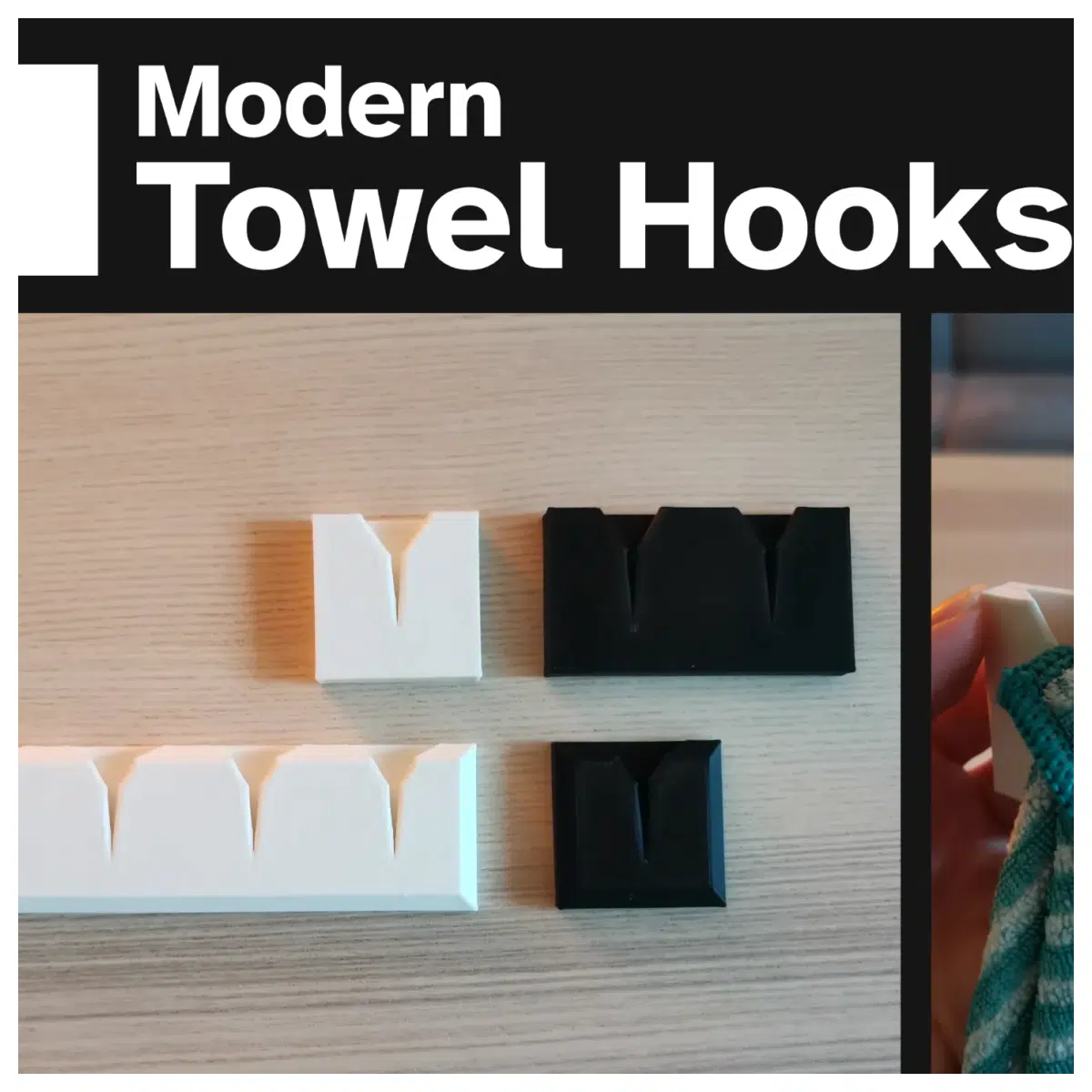 Modern Bath Towel Hooks Square Shape Absorbent Multi Purpose Soft Bathroom Kitchen Home Cleaning Polyester