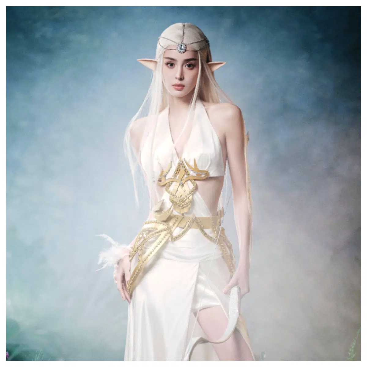 Gu Li Na Za Cosplay Divine Goddess Outfit Translucent Relief Sculpture Costume Roleplay Cosplay Props