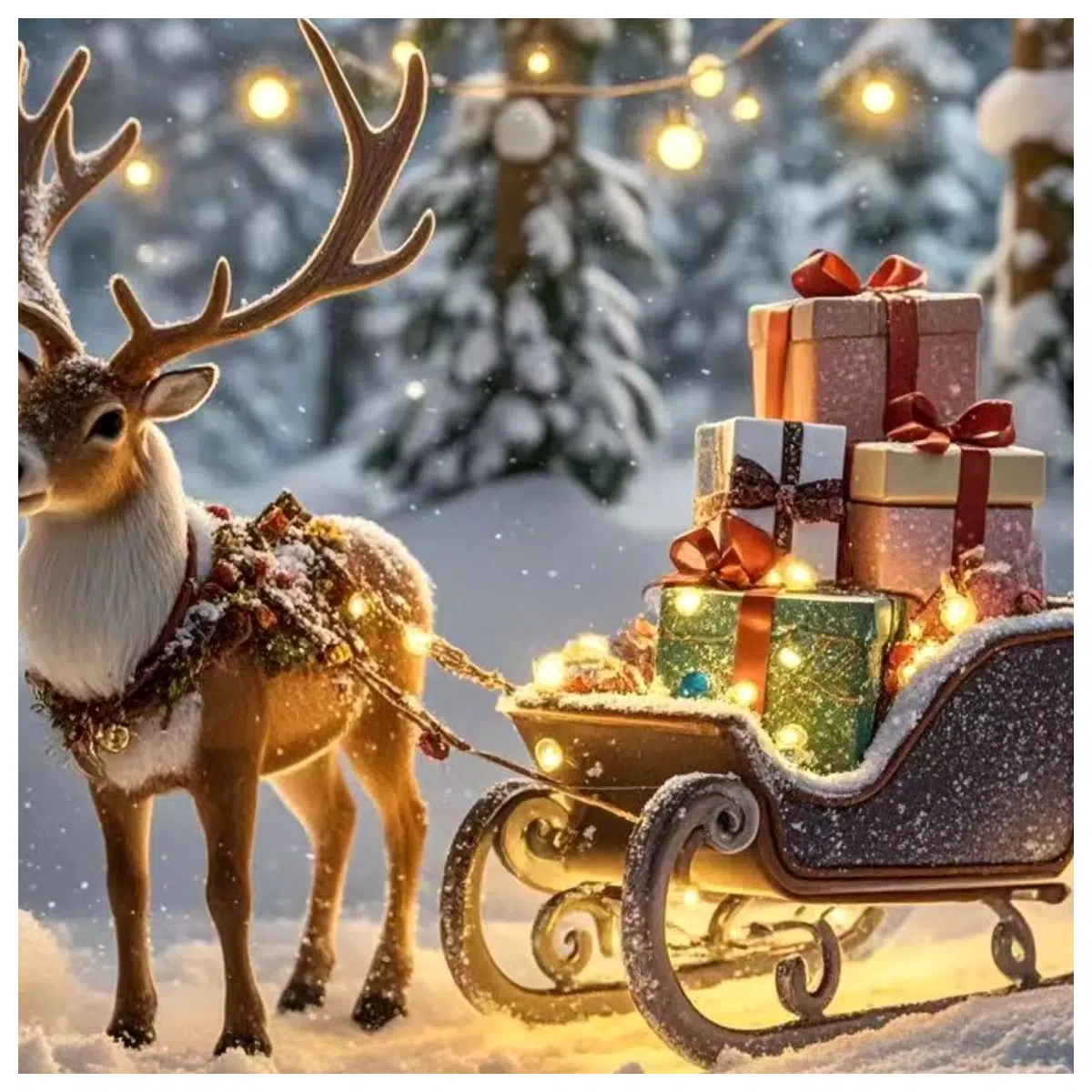Santa Deer Toy Reindeer Decoration Christmas Ornament Festive Gift Christmas Theme