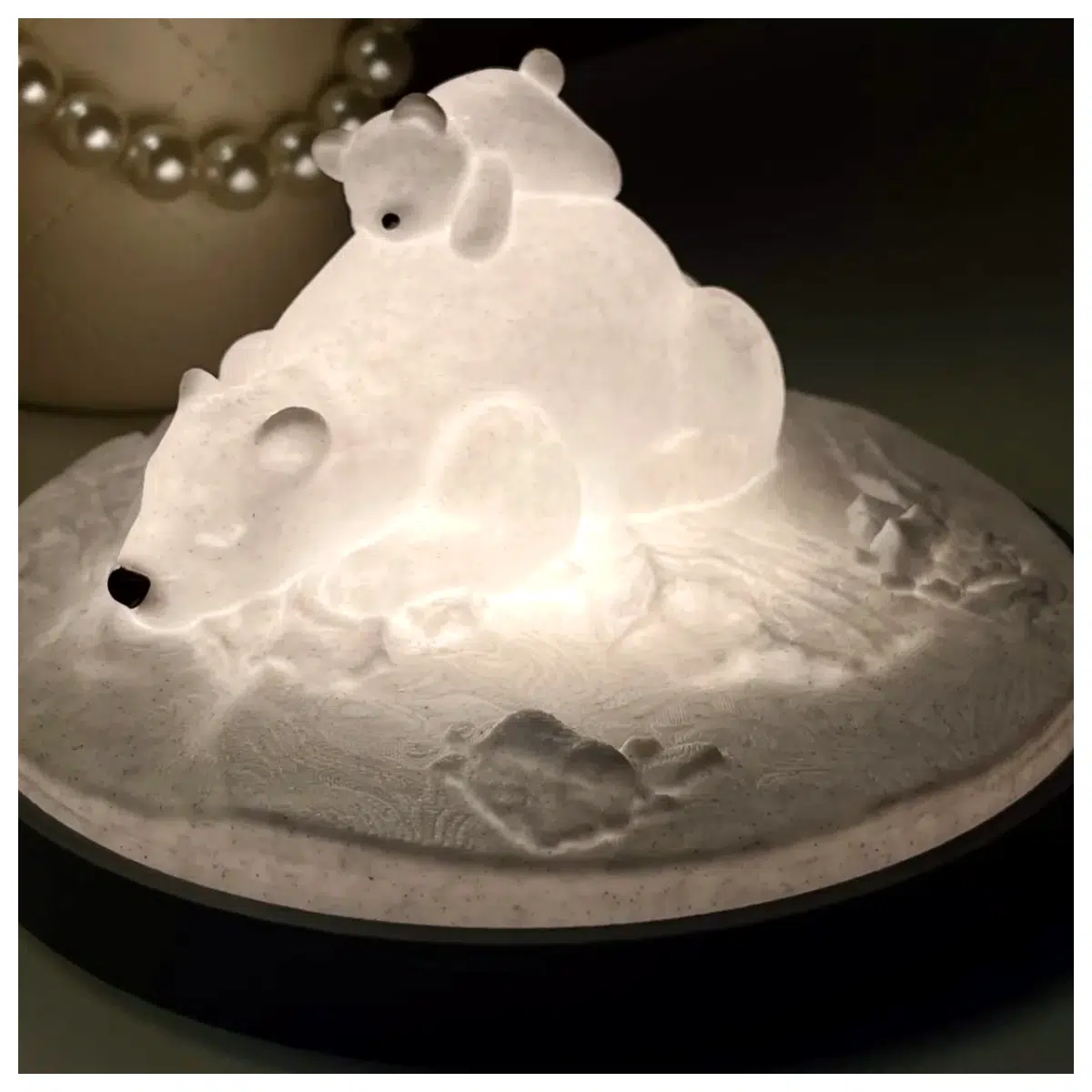Polar Bear Kids Night Parent Child Bedtime Story Warm Bedroom Decor Creative Gift