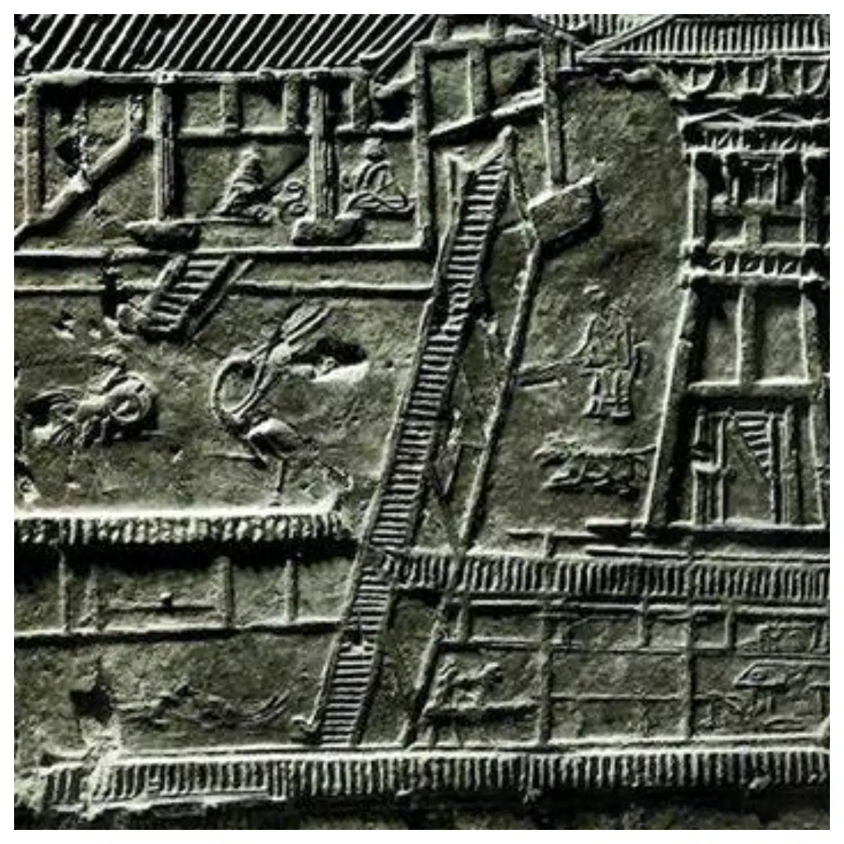 Han Dynasty Courtyard Tile Mural Eastern Han Image Brick Restoration Ancient Building Decoration Historical Artifact Collection