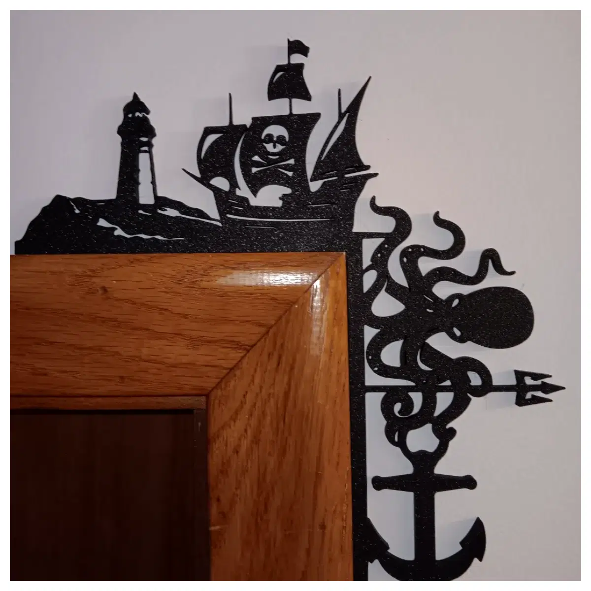 Pirate Ship Silhouette Wall Decor Poster Art Hanging Canvas Decor Sea Art Wall Hanging Gift