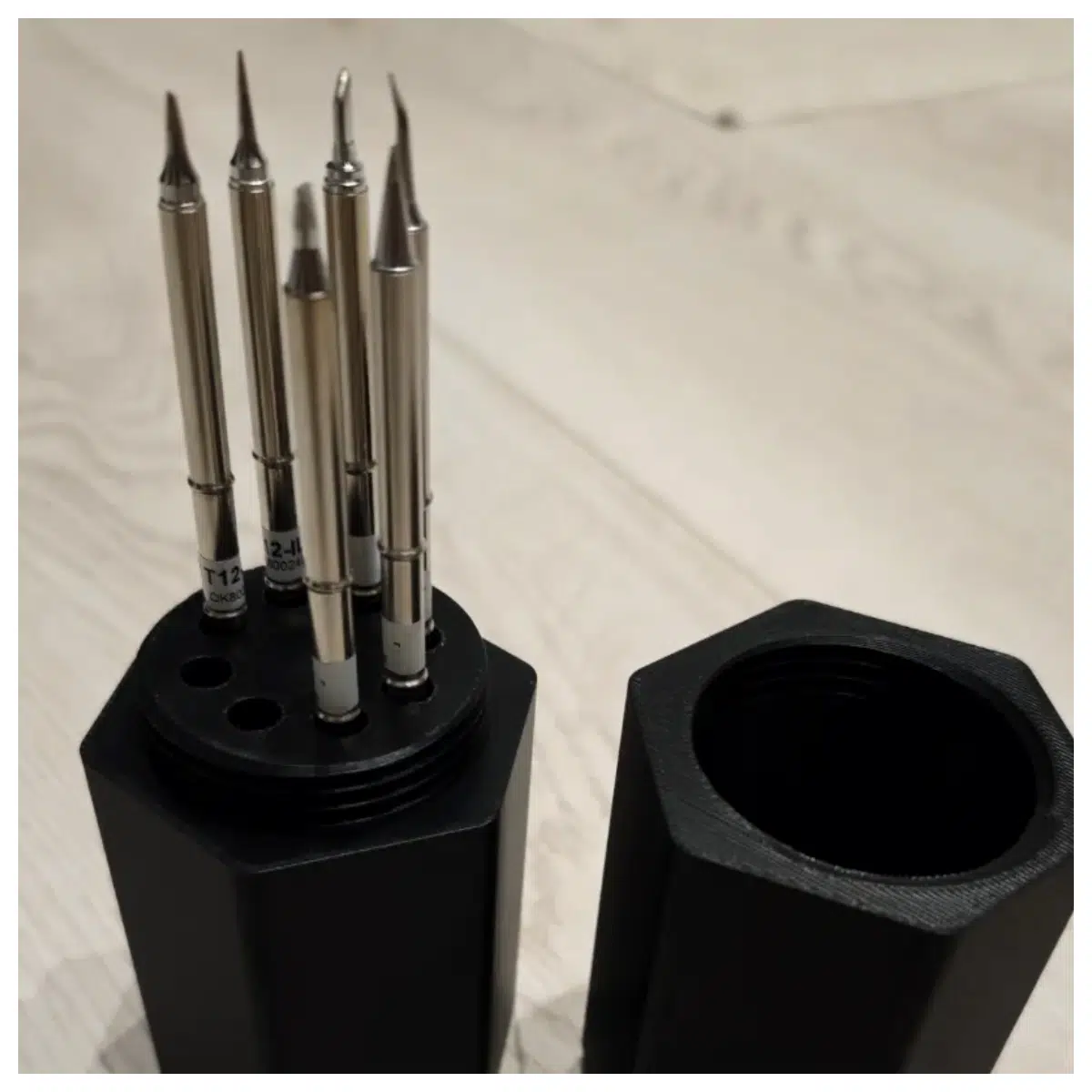 T12 Soldering Tip Holder Box with Cover Welding Accessory Electronics Repair Tool Organizer