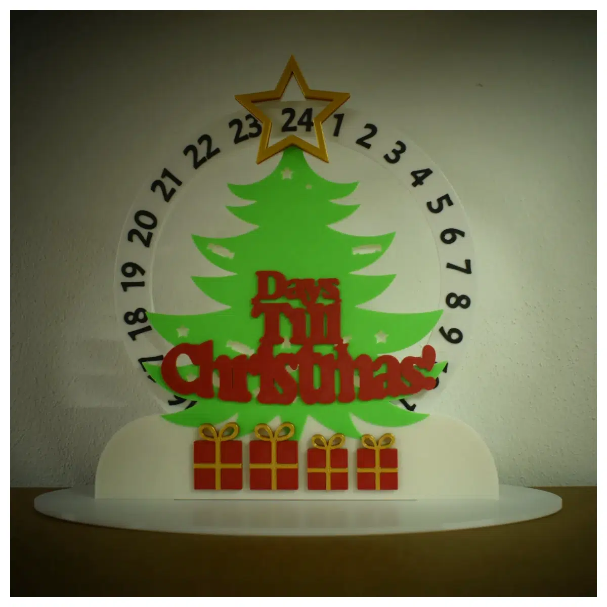 Christmas Countdown Calendar Festive Decoration Reminder Holiday Gift 2024 Tracker