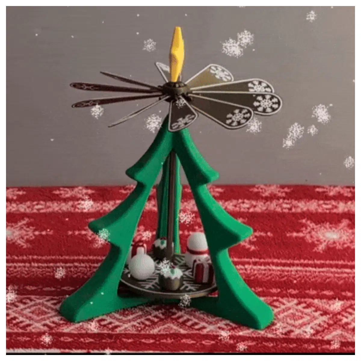 Thermoelectric Wind Chime Christmas Decoration Heat Powered Rotating Festive Gift Creative Toy
