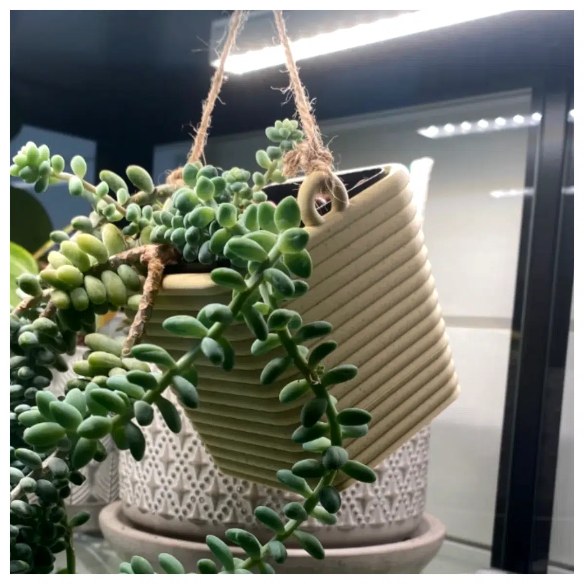 Hanging Square Planter Modern Simple Floor Standing Flower Pot Indoor Plant Holder Decorative Flower Box Creative Home Decor
