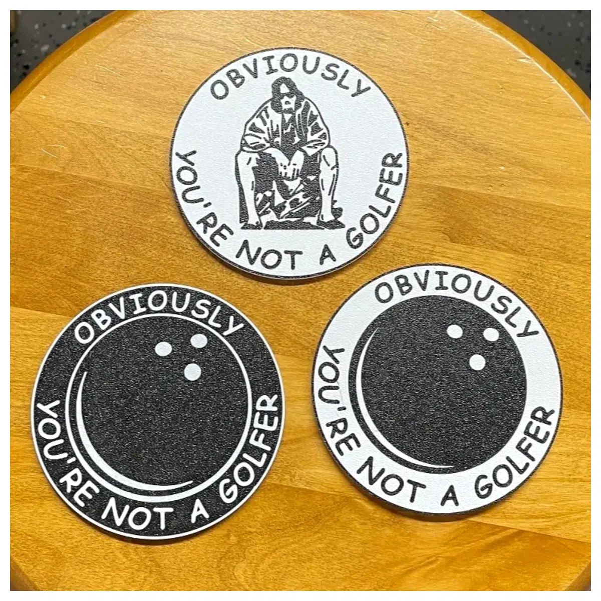 Non Golfers Rossi Lebedski Coasters Table Decor Mat for Drinks Home Accessories Gift Idea