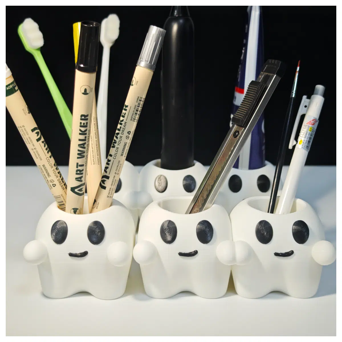 Toothbrush Paste Holder Pen Organizer Shelf Bathroom Storage Toothbrush Holder Cup Rack Multi Function