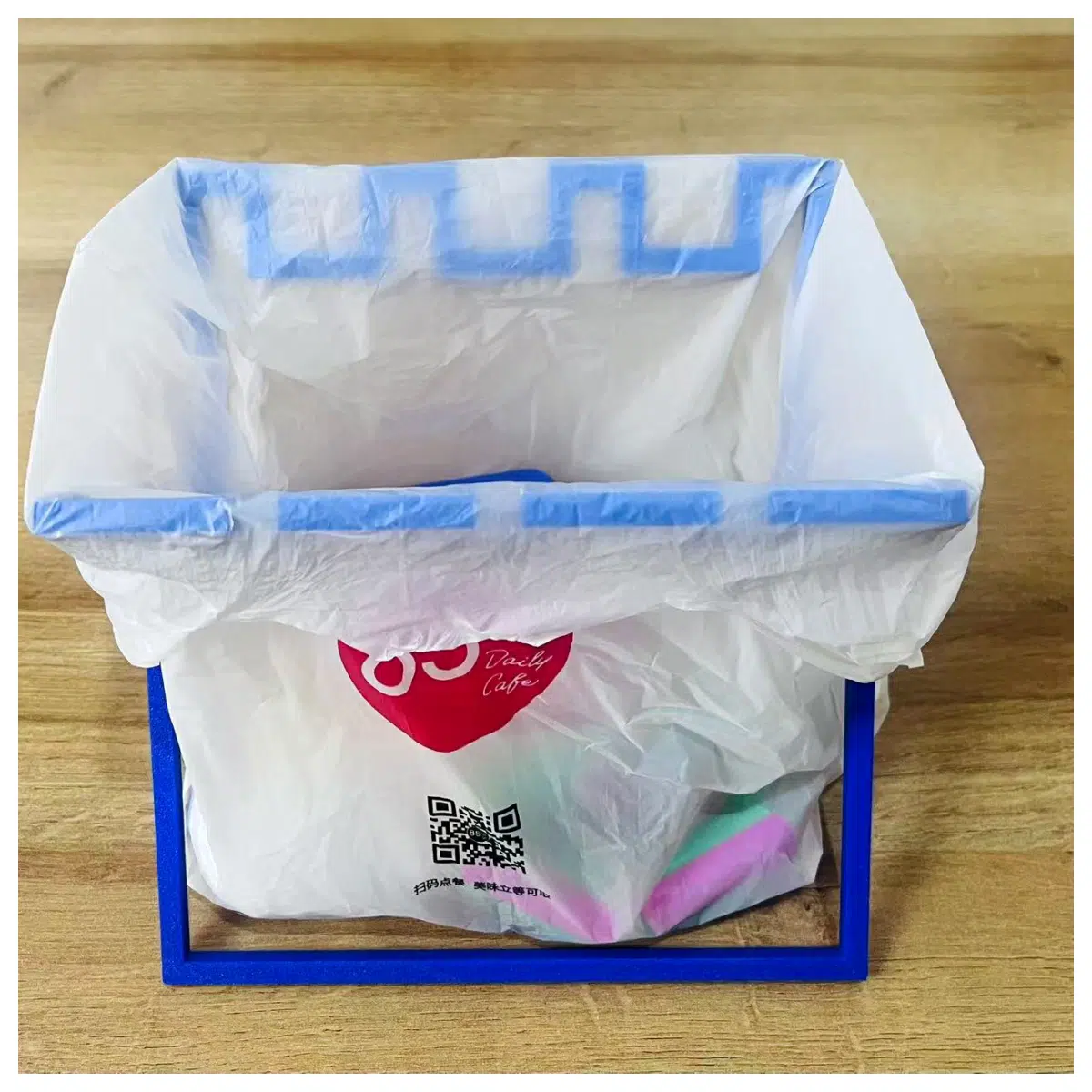 Desktop Trash Bag Holder Stand Waste Bin Organizer Simple Practical Support Trash Bag Clip Desk Storage Solution