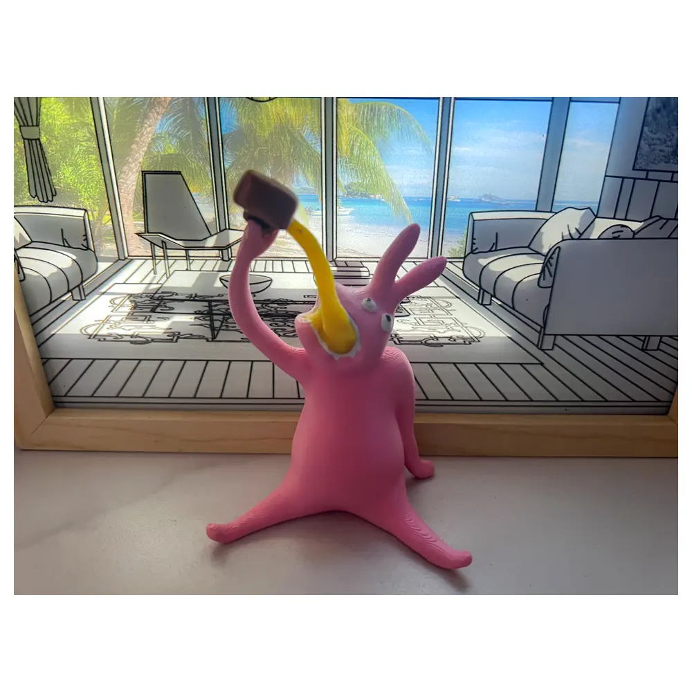 Pink Rabbit Abstract Figure Art Decor Collectible Sculpture Gift Item Wholesale Retail