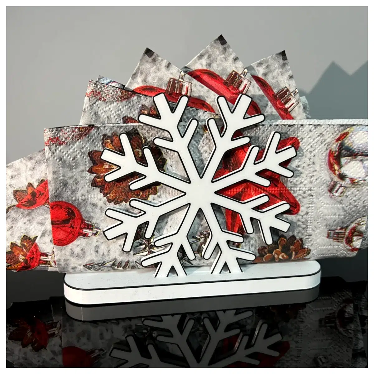 Snowflake Napkin Holder Christmas Decor Festive Display Holiday Decorations Napkin Storage Universal Creative
