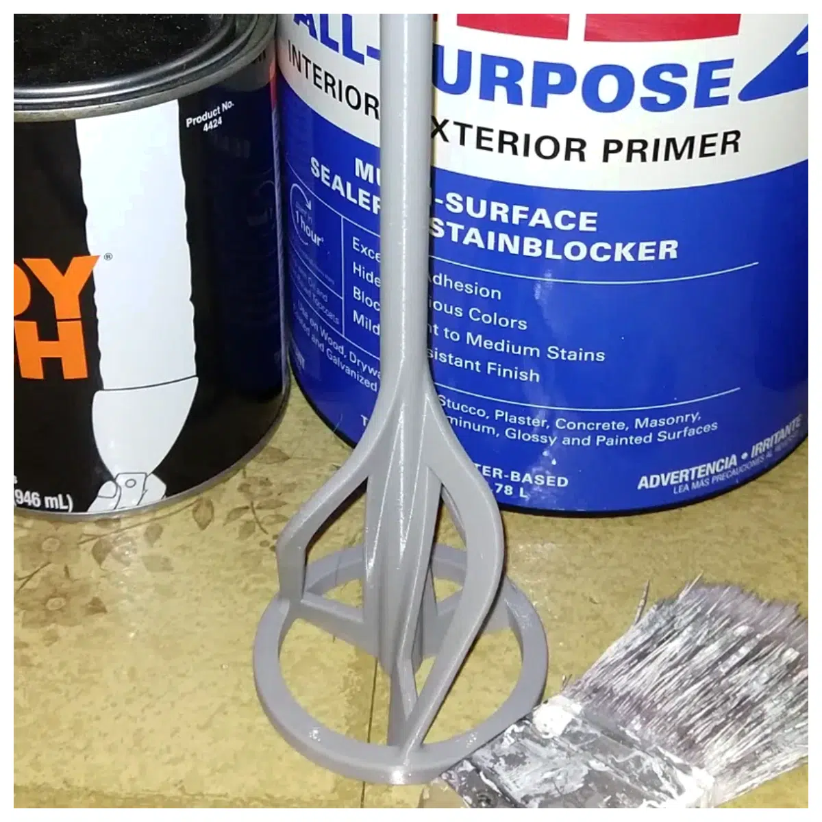 Gallon Bucket Long Handle Mixer 250mm Liquid Stirrer Kitchen Mixing Tool 10 Inch Stir Spatula