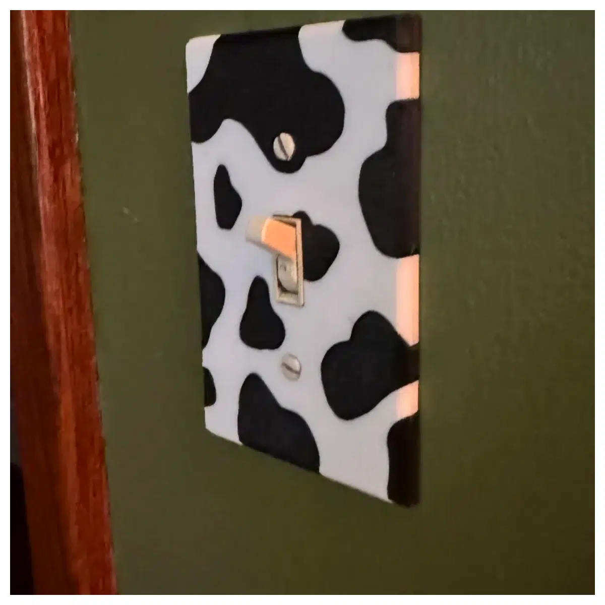 Cow Pattern Switch Panel Decor Panel Wall Decor Modern Minimalist Cabinet Panel Smart Panel