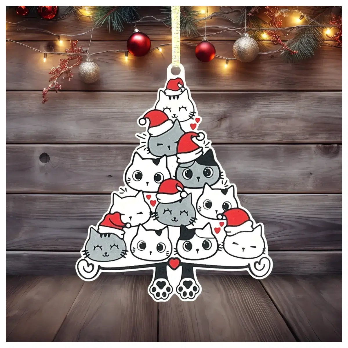 Cat Christmas Ornament Christmas Tree Decoration Festive Hanging Ornament Cat Xmas Gift Holiday Decor