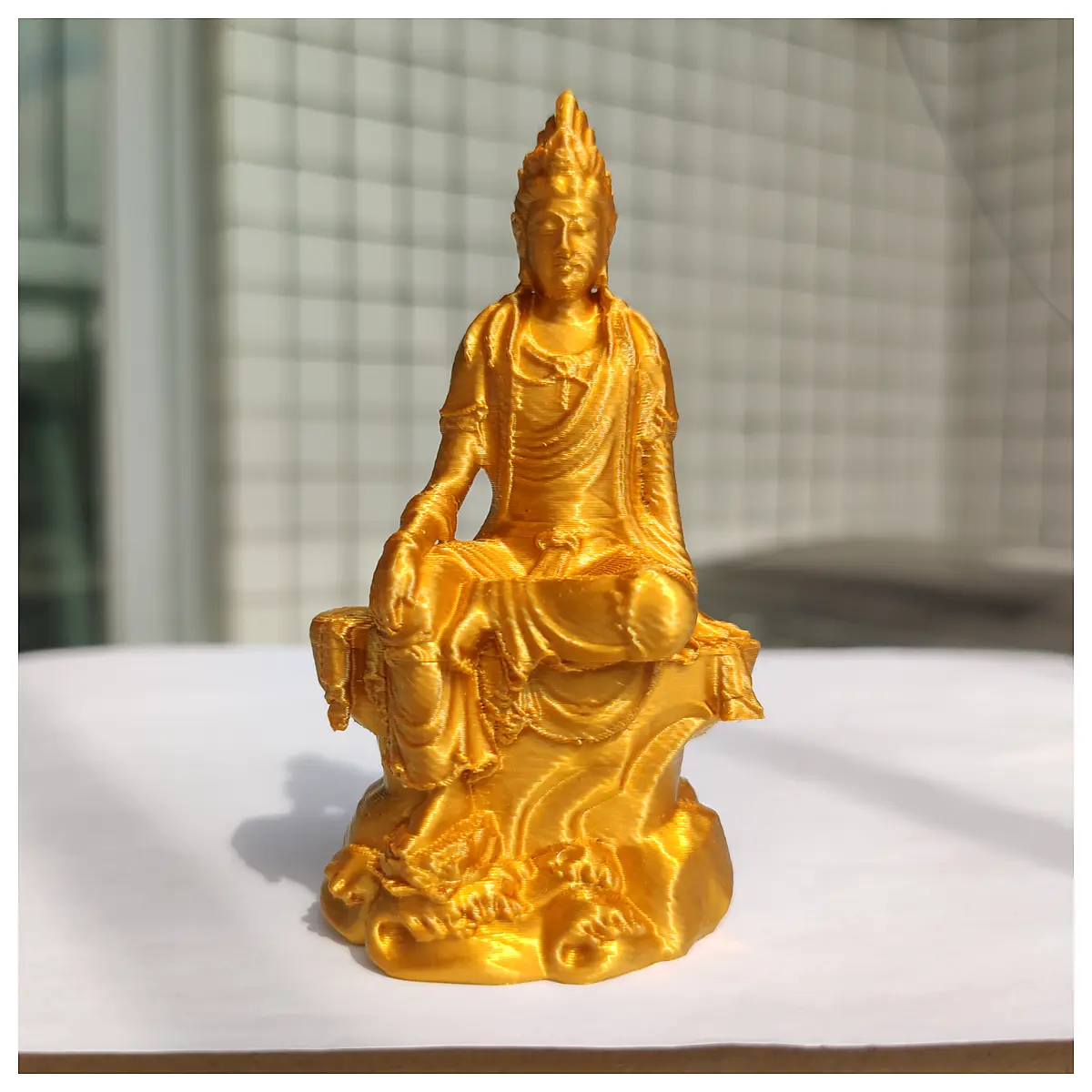Zazen Guan Yin Kannon Buddha Statue Figure Zen Decor Religious Art Buddhist Sculpture