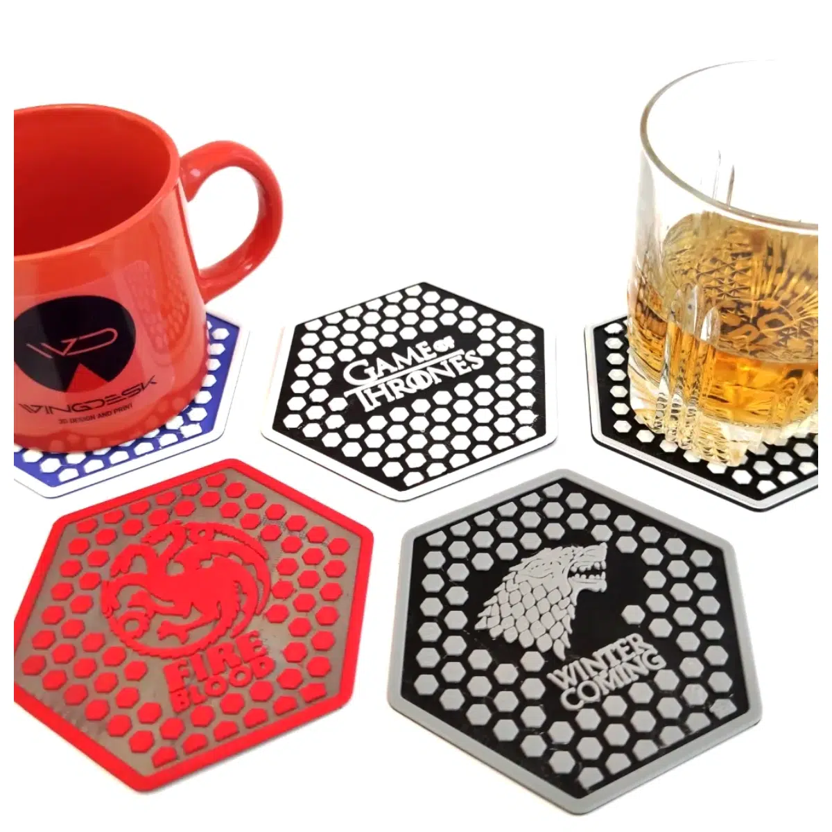 Coasters Set Collectible Game Theme Desk Decoration Office Gift Ceramic Coasters