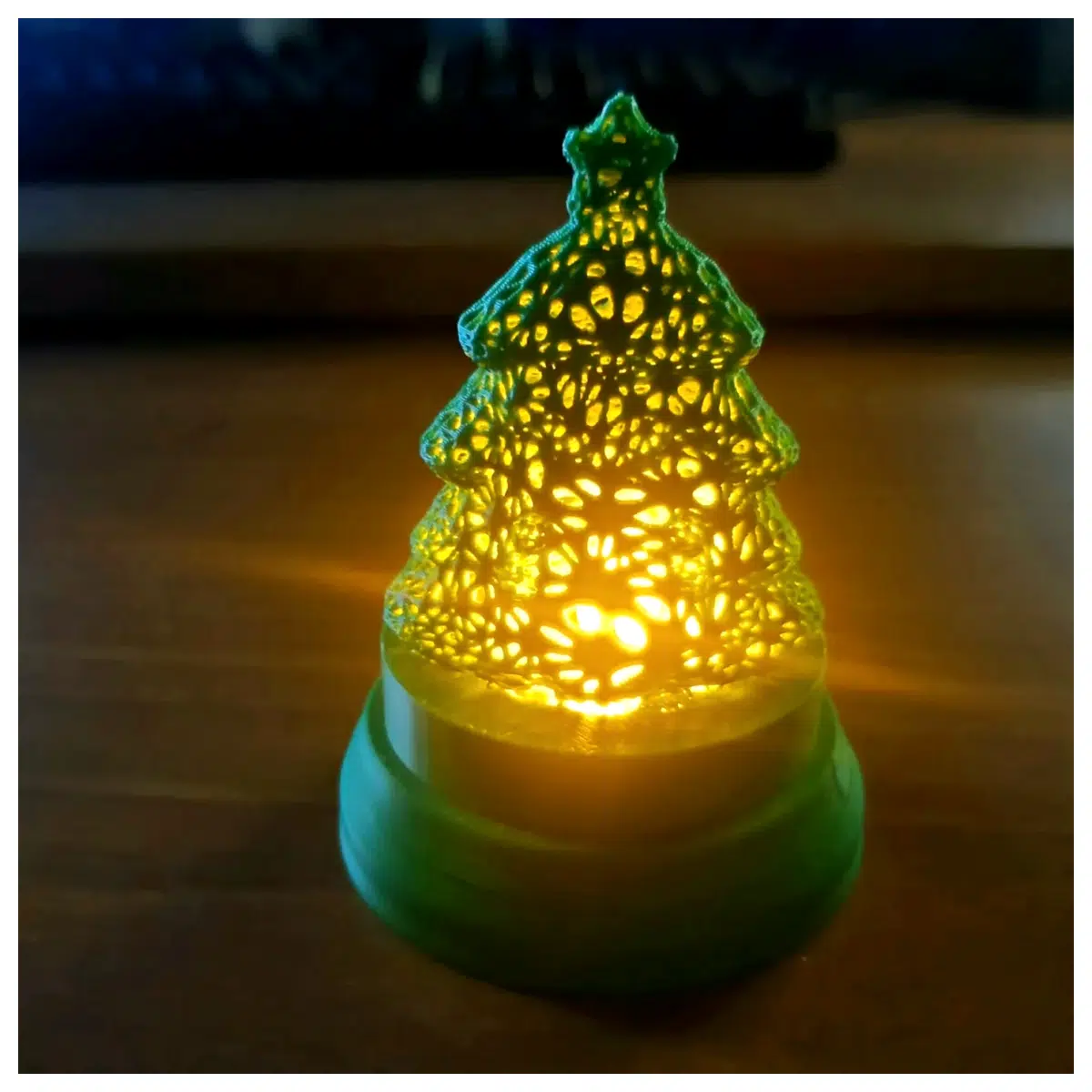 Christmas Tree Ornament Tea Holder Festive Lights Home Decor Christmas Gift Decoration Parts Accessories
