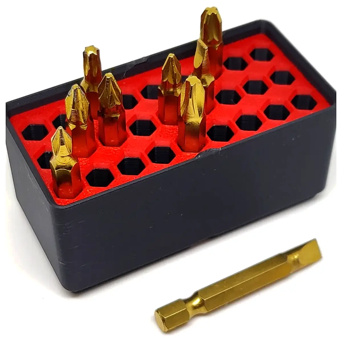 Drill Bit Organizer 6 Point Socket Box 1x2x5u Gridfinity Tool Storage Multi Bit Organizer Drill Bit Case