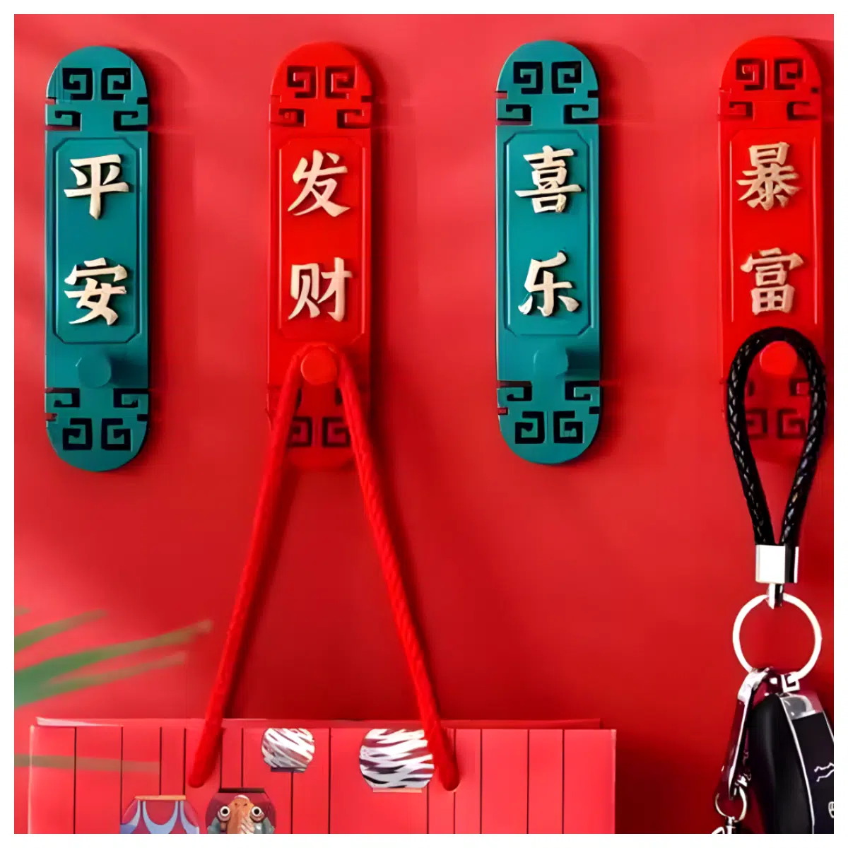 Wall Hooks Decor Hallway Entrance Feng Shui Wish Hanging Hooks Creative Storage Minimalist