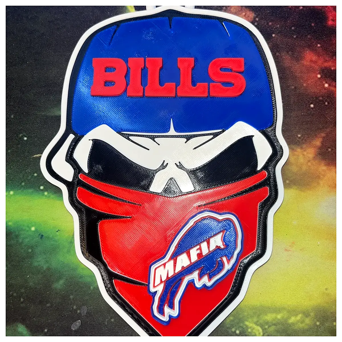 Buffalo Bills Skull Chain Necklace Gift Memorabilia Collectible Sports Jewelry