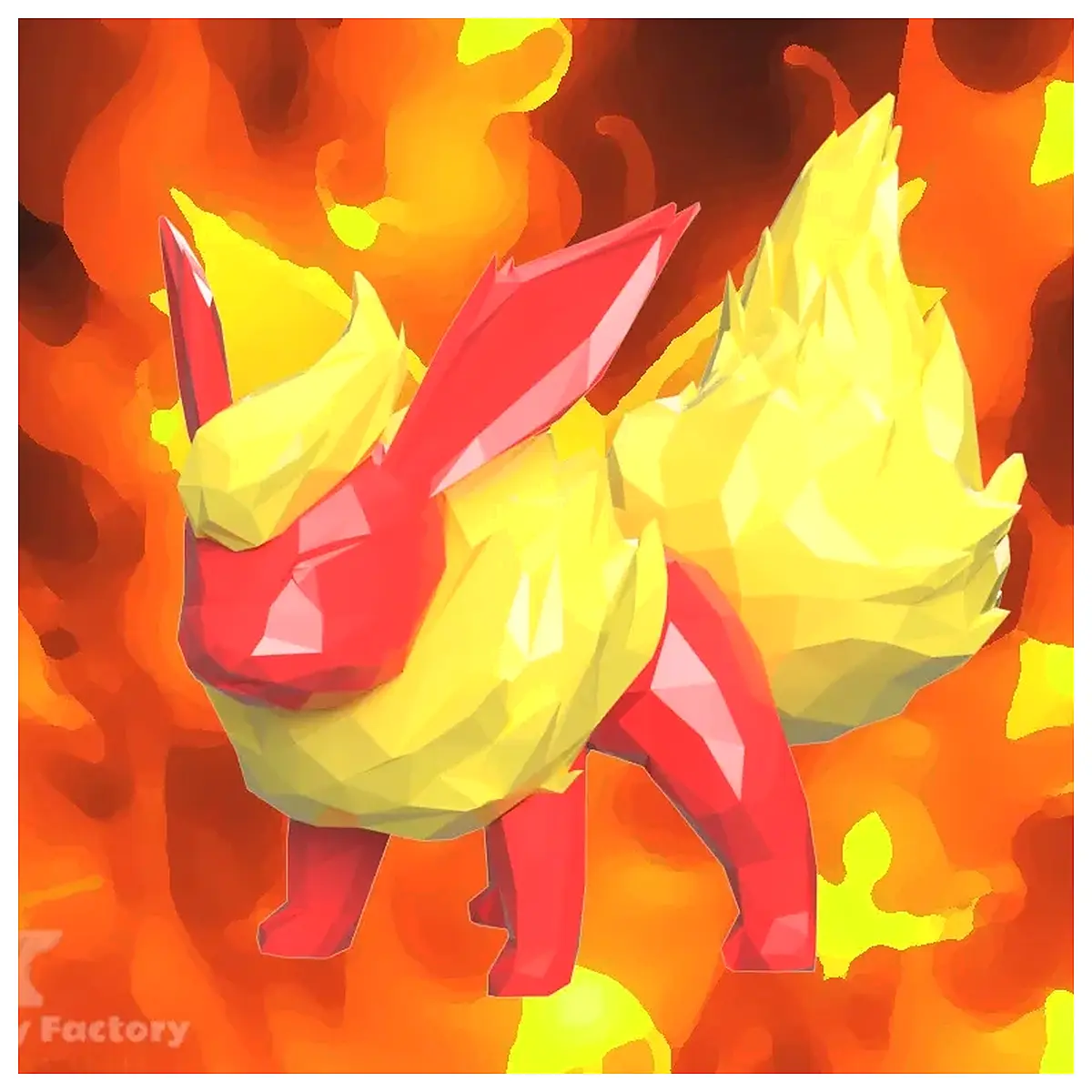 Low Poly Fire Ibuki 3D Model Render Game Assets Animation Download