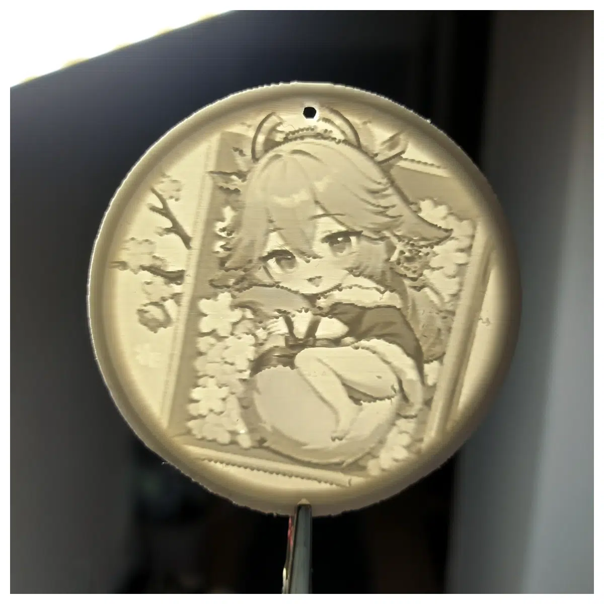 Christmas Gift 8 Inch Ganyu Charm Keychain Translucent Relief Badge Hanging Ornament Anime Accessory Holiday Decoration