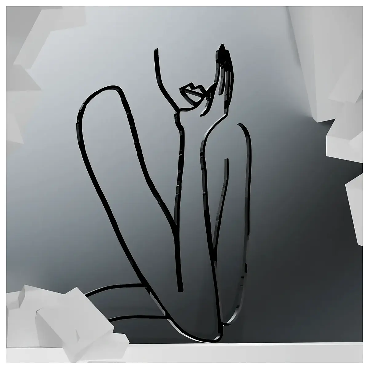 3D Sketch Female Model Drawing Figure Sculpture Art Creation 3D Printing Model Accessories Modeling