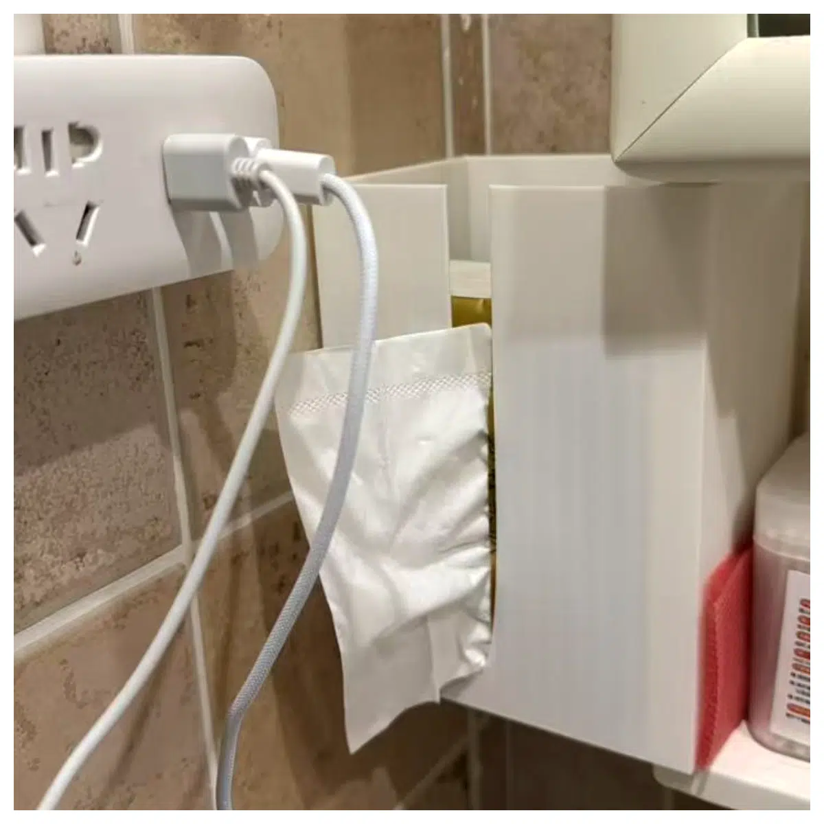 Portable Tissue Box Holder Cabinet Wall Mount Organizer Kitchen Bathroom Tissue Box Stand Easy Installation