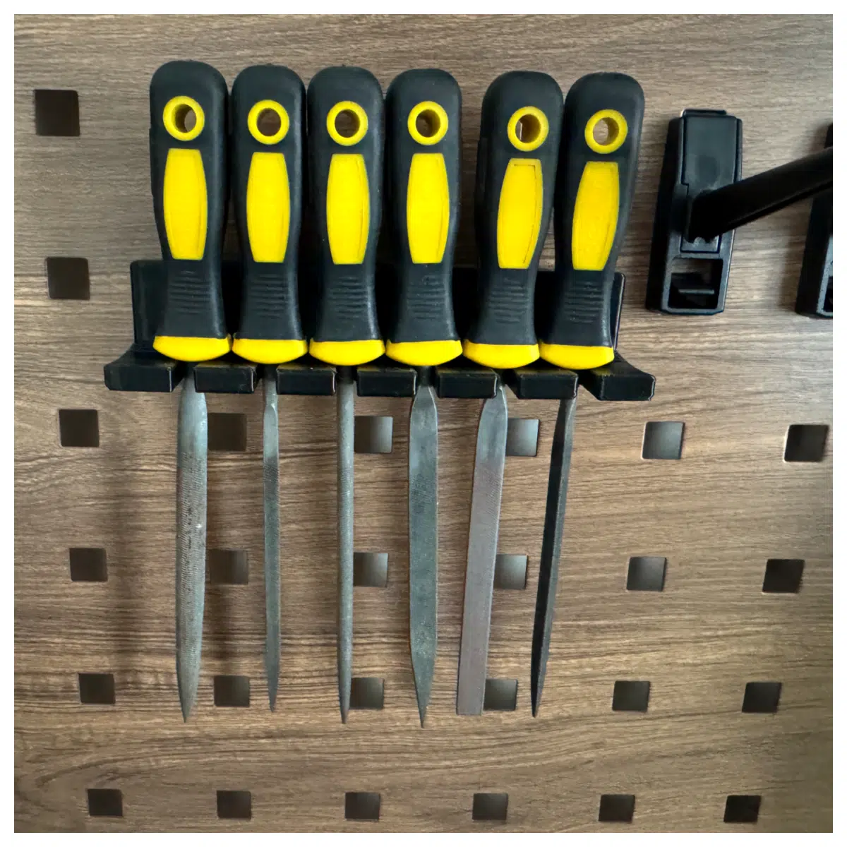 Square Hole Board Tool Set Small Files Screwdrivers 3 Port Hanging Rack Tool Organizer Small Panel Cutting Accessories