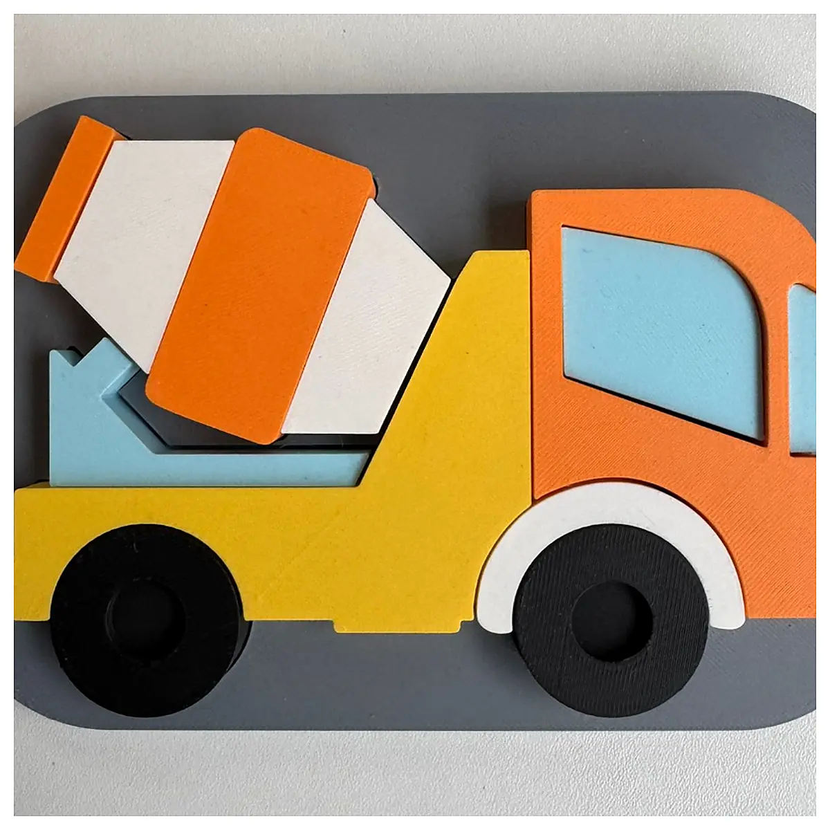 Concrete Mixer Truck Puzzle Kids Educational Toys Building Blocks Construction Play Learning Games Puzzle Car