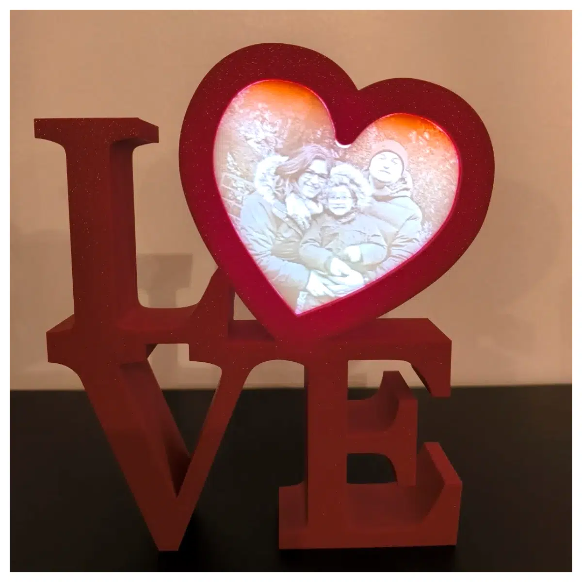 Translucent Relief Love Glowing Carving Art Sculpture Decorative Item Gift Creative Home Decor