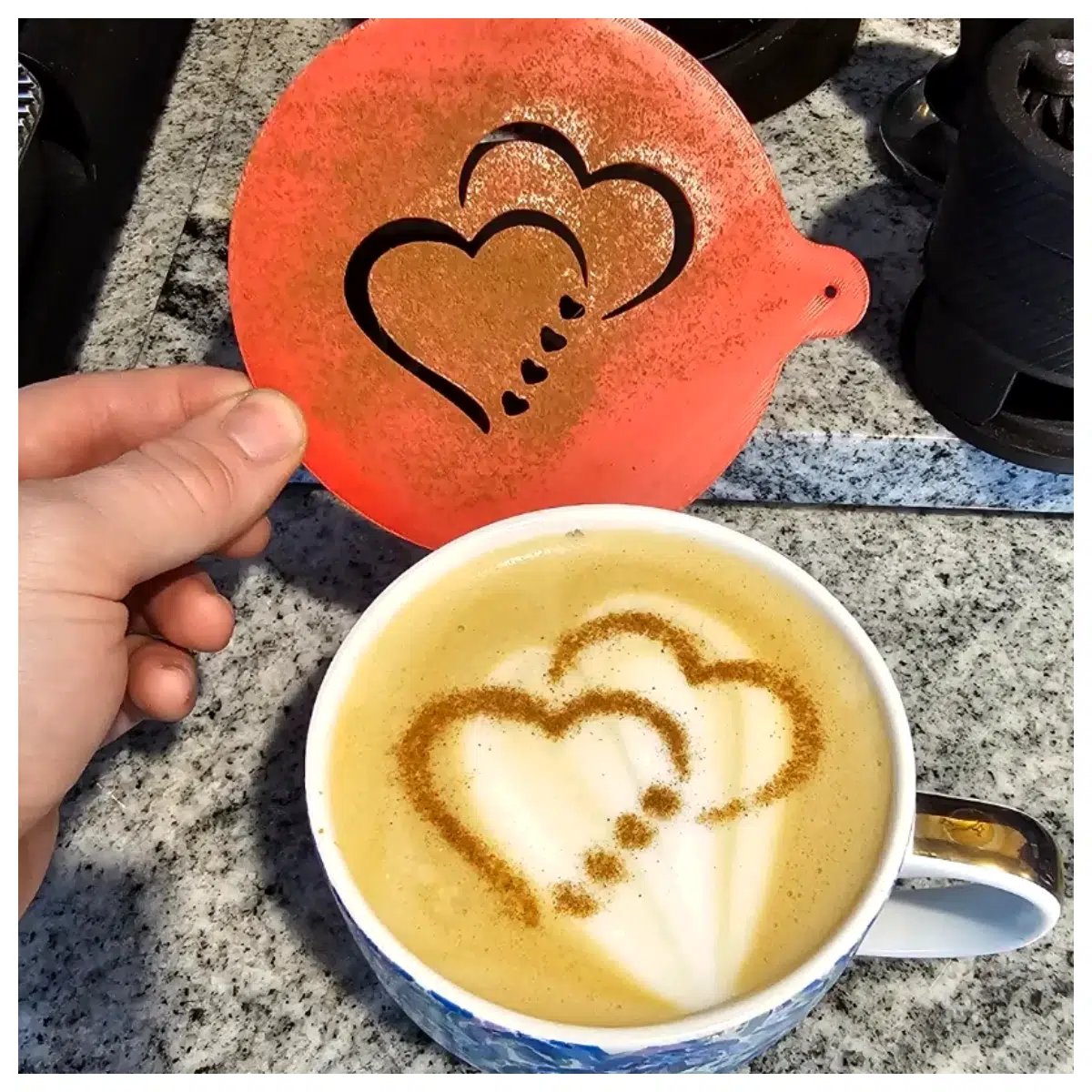 Valentine s Day Latte Art Template Pattern Creative Design Decoration Cup Festive Gift Latte Art Template