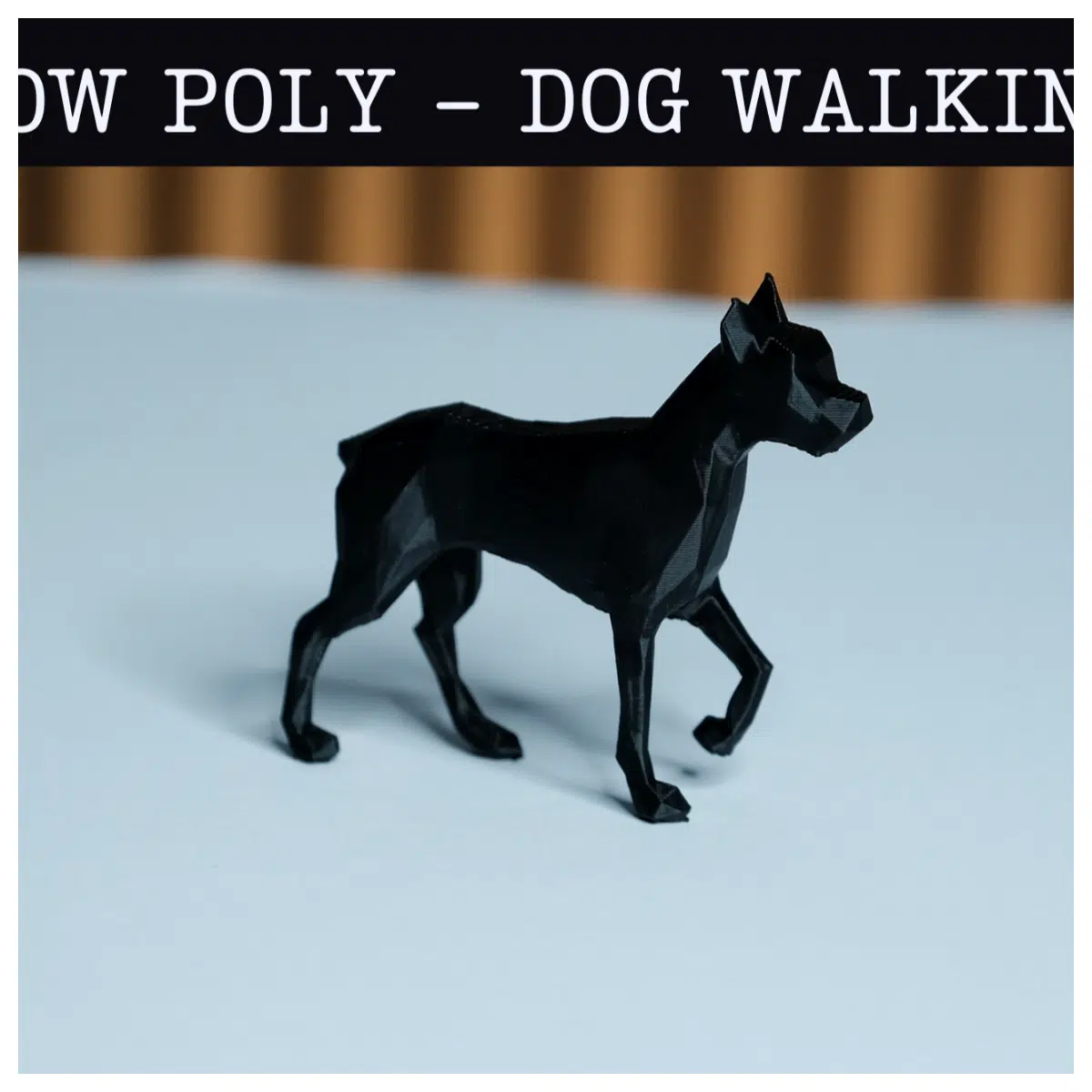 Low Poly Dog Model Doberman Style Walking Pet Toy 3D Print Cute