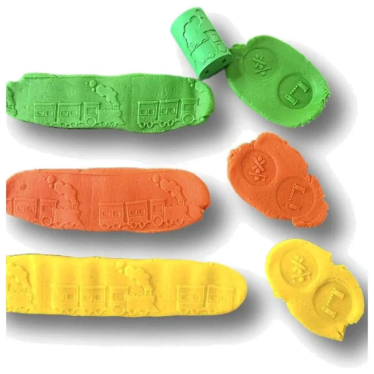 Clay Roller Train Stamp Toy Shaping Creative Play Educational Rolling