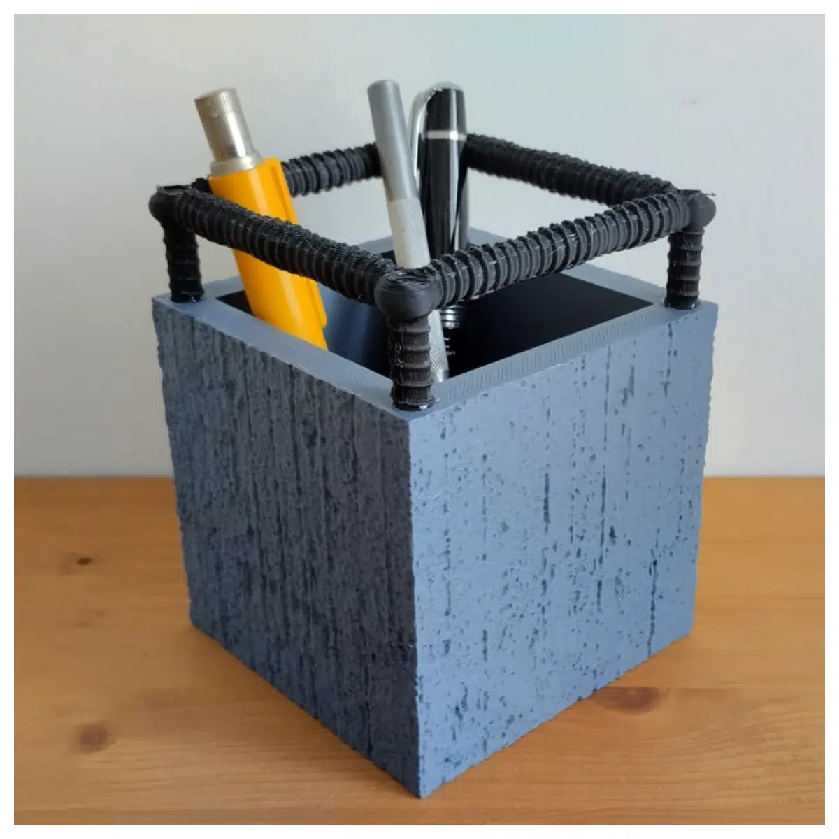 Concrete Cube Pencil Holder Wall Decoration Desk Organizer Cube Storage Solutions Creative Home Decor Multi Purpose Box