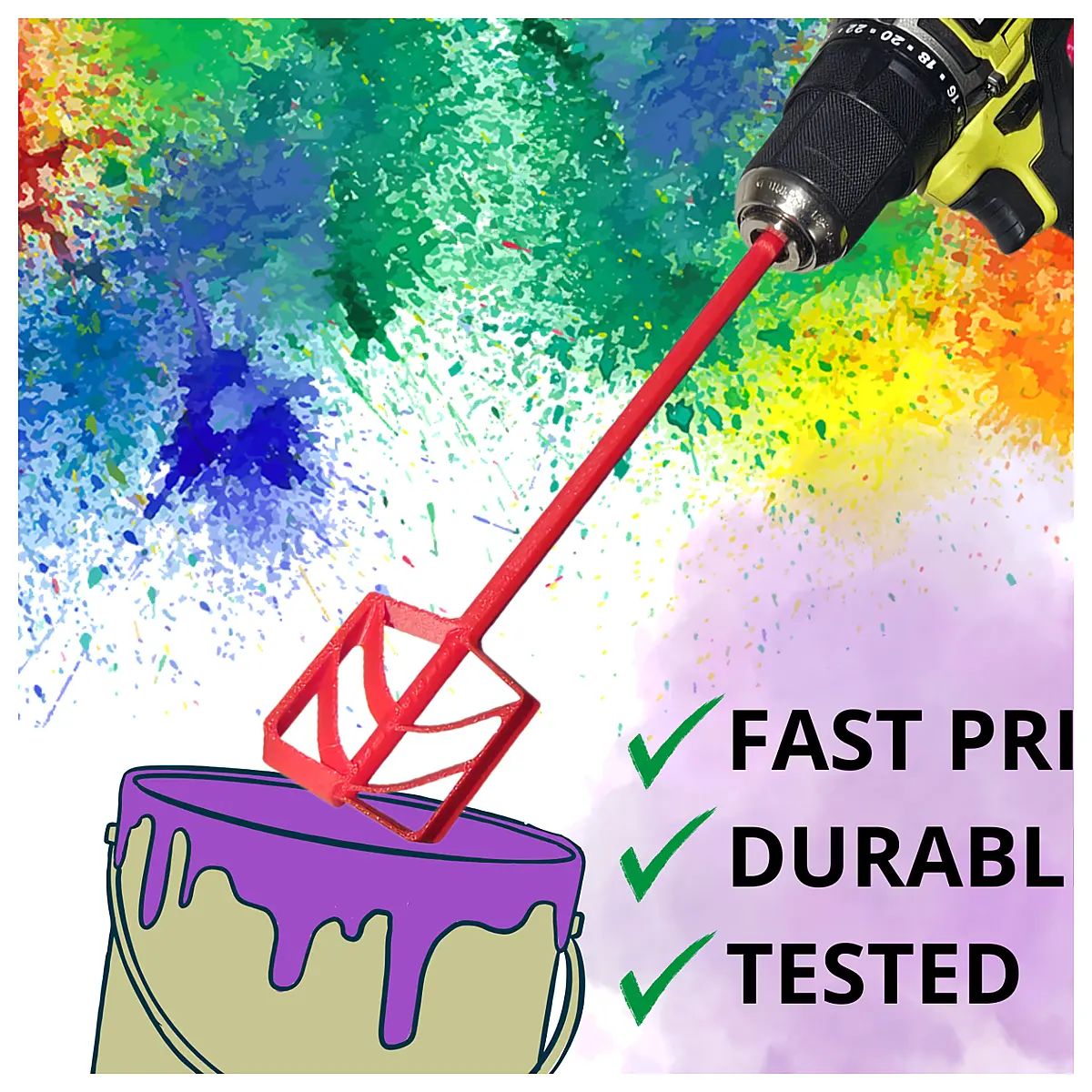 Drill Mixing Paddle Mixer Paint Mixer Parts Repair Service Durable Quality Guaranteed Precision