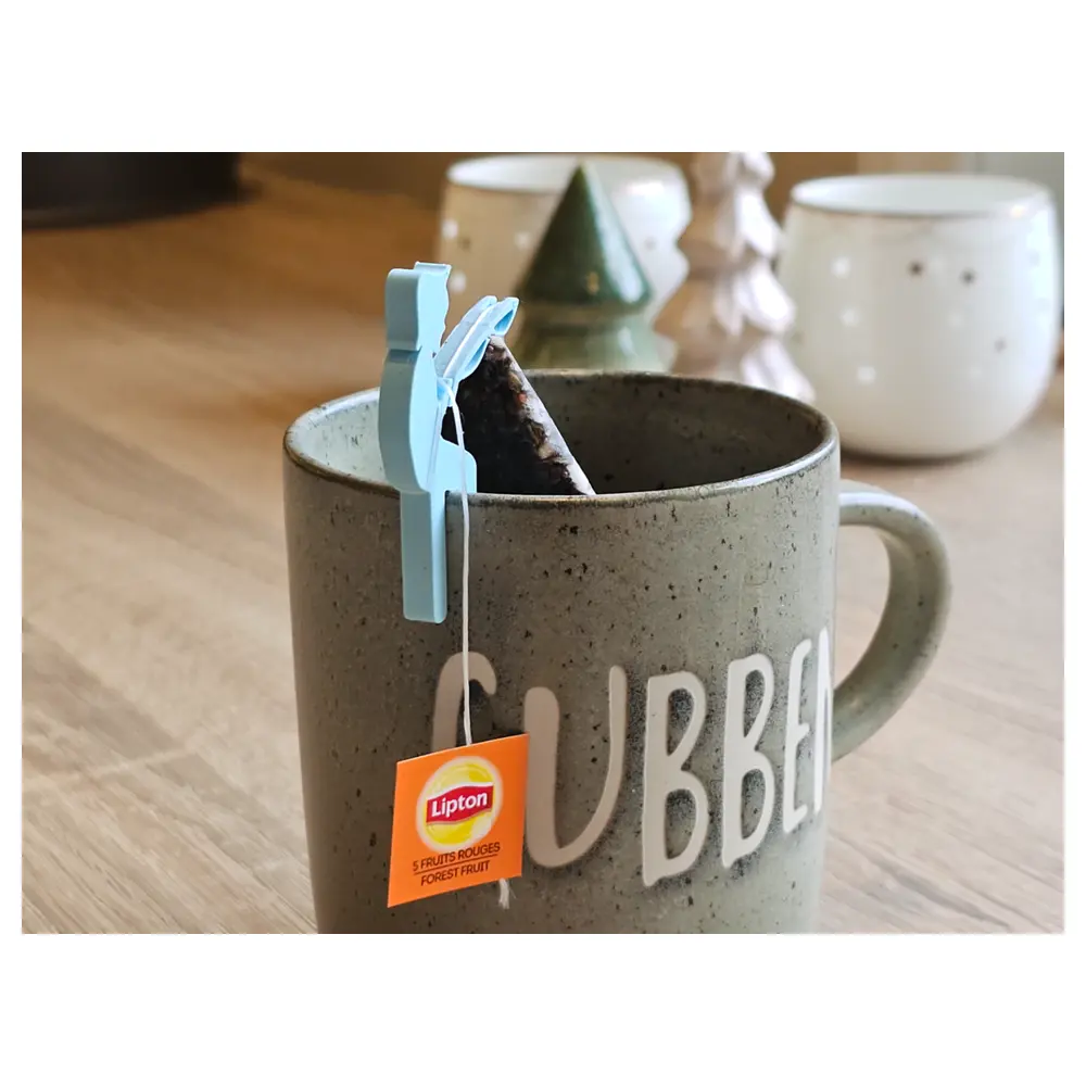 Fishing Boy Tea Bag Holder Hanging Shelf Kitchen Wall Storage Creative Multi functional Decoration