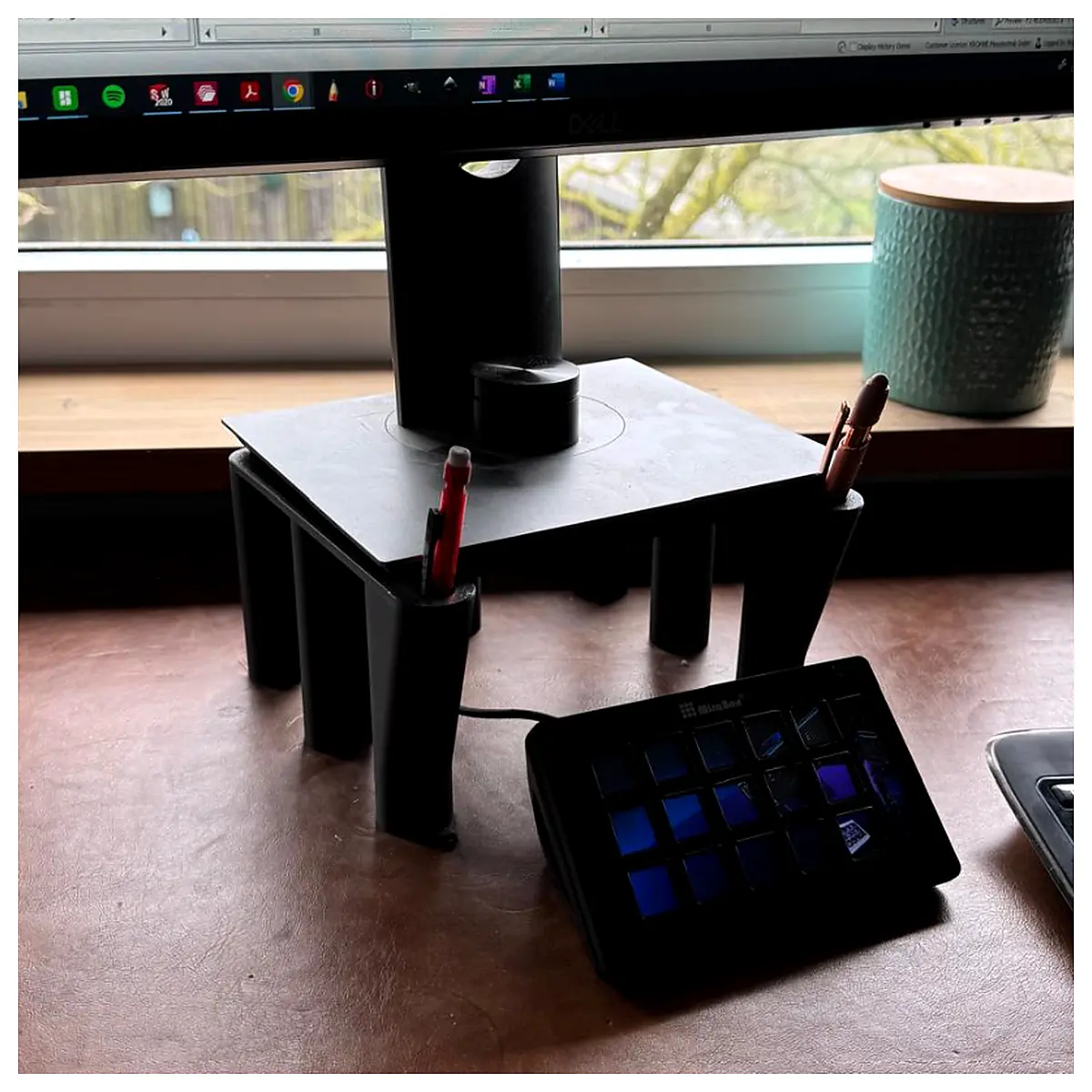 Monitor Stand Desk Mount with Pen Holder No Pen Included Adjustable Angle Laptop Support Stable